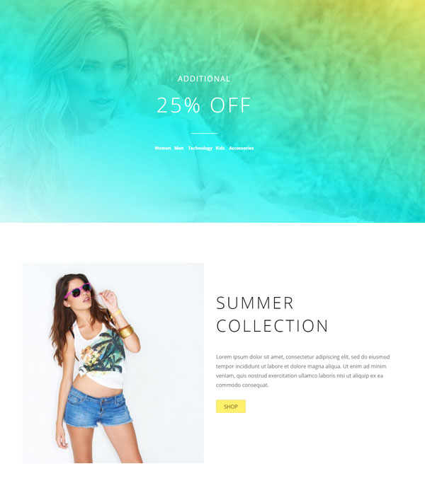 Shop Landing – Sales
