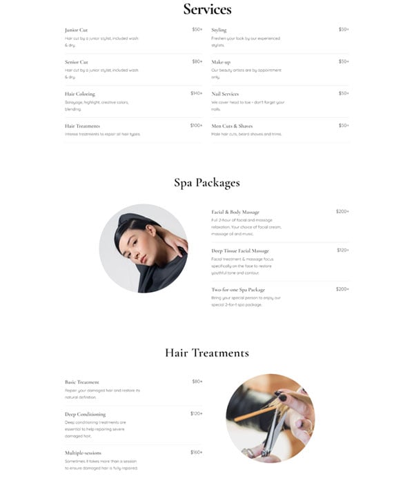 Salon – Services